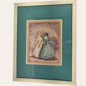 Vintage Victorian Country Ladies & Gentlemen Lithograph Top Hats Southern Belle